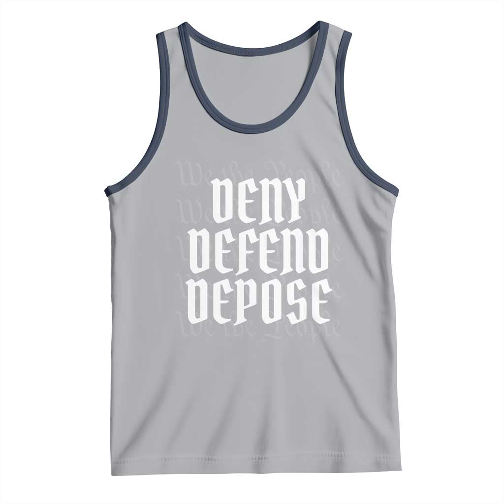 Deny Defend Depose Tank Top We The People Patriotic TS09 Athletic Heather Navy Print Your Wear