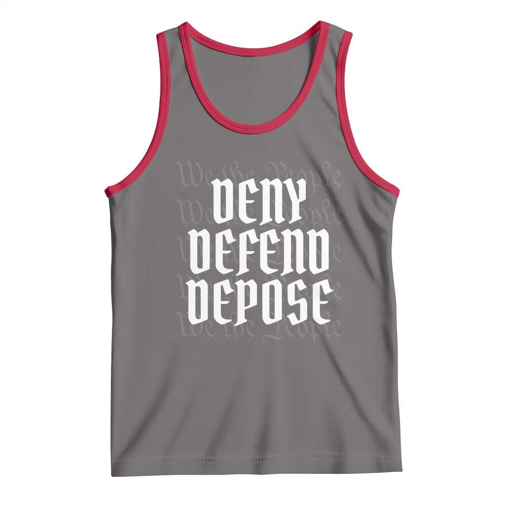 Deny Defend Depose Tank Top We The People Patriotic TS09 Deep Heather Red Print Your Wear
