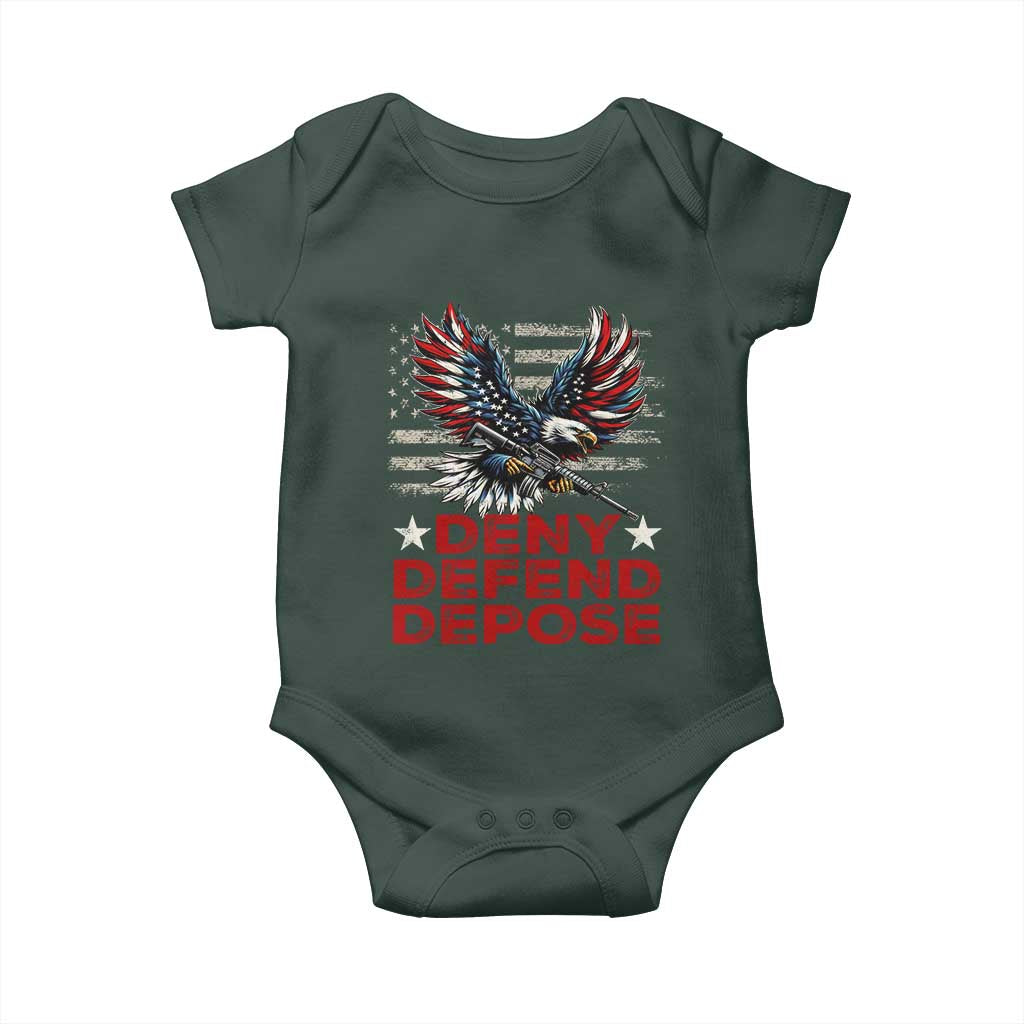 Deny Defend Depose Baby Onesie Eagle American Flag TS09 Print Your Wear