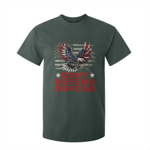 Deny Defend Depose T Shirt For Kid Eagle American Flag TS09 Dark Forest Green Print Your Wear