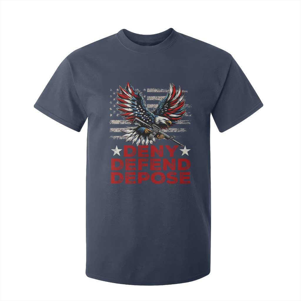 Deny Defend Depose T Shirt For Kid Eagle American Flag TS09 Navy Print Your Wear