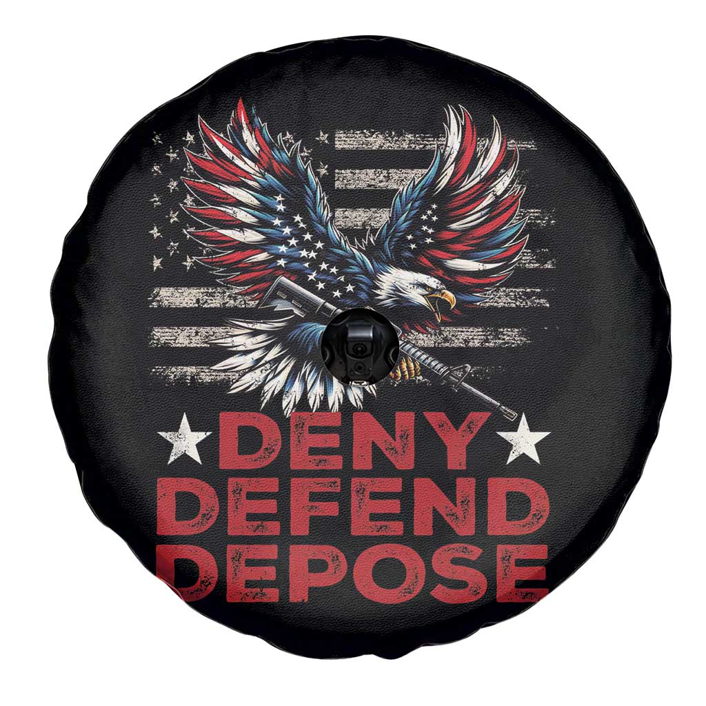 Deny Defend Depose Spare Tire Cover Eagle American Flag TS09 Print Your Wear