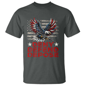 Deny Defend Depose T Shirt Eagle American Flag TS09 Dark Heather Print Your Wear