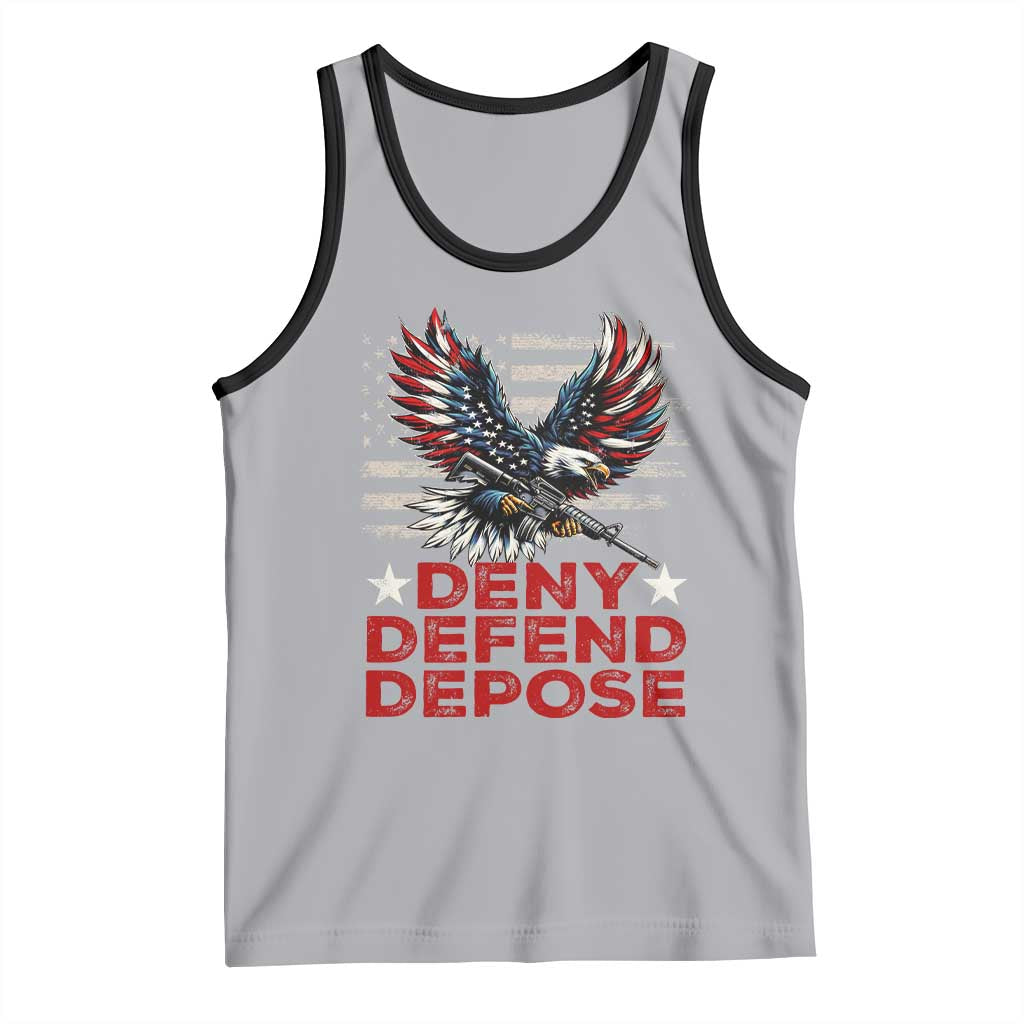 Deny Defend Depose Tank Top Eagle American Flag TS09 Athletic Heather Black Print Your Wear