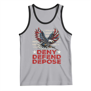 Deny Defend Depose Tank Top Eagle American Flag TS09 Athletic Heather Black Print Your Wear