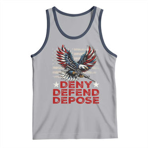 Deny Defend Depose Tank Top Eagle American Flag TS09 Athletic Heather Navy Print Your Wear