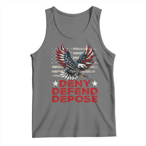 Deny Defend Depose Tank Top Eagle American Flag TS09 Black Heather Print Your Wear