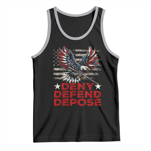 Deny Defend Depose Tank Top Eagle American Flag TS09 Black Athletic Heather Print Your Wear