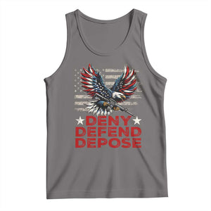 Deny Defend Depose Tank Top Eagle American Flag TS09 Deep Heather Print Your Wear