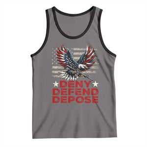 Deny Defend Depose Tank Top Eagle American Flag TS09 Deep Heather Black Print Your Wear