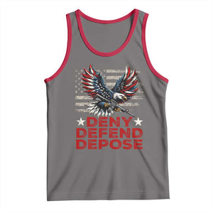 Deny Defend Depose Tank Top Eagle American Flag TS09 Deep Heather Red Print Your Wear