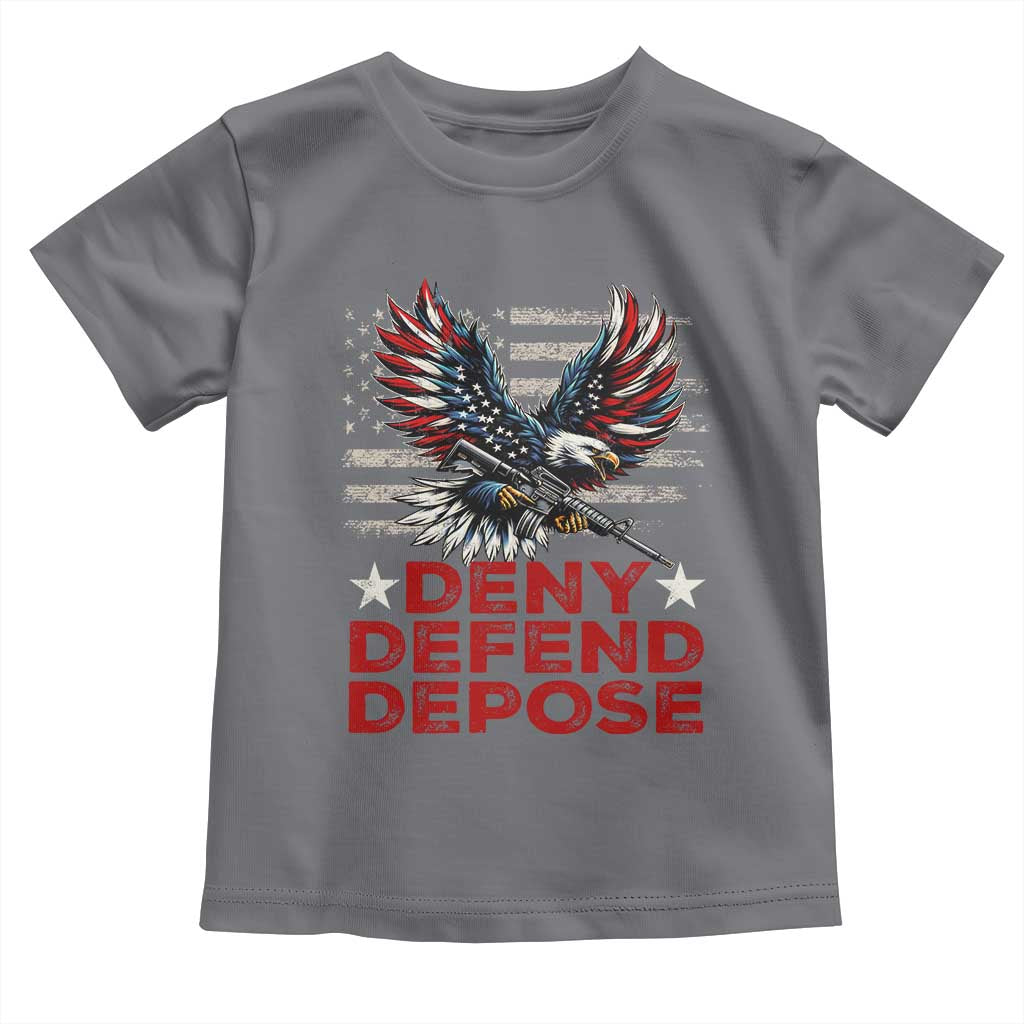 Deny Defend Depose Toddler T Shirt Eagle American Flag TS09 Charcoal Print Your Wear