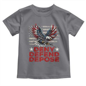 Deny Defend Depose Toddler T Shirt Eagle American Flag TS09 Charcoal Print Your Wear
