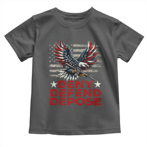 Deny Defend Depose Toddler T Shirt Eagle American Flag TS09 Dark Heather Print Your Wear