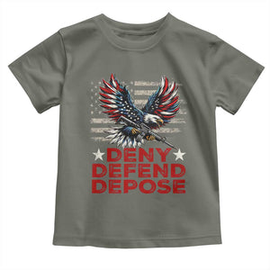Deny Defend Depose Toddler T Shirt Eagle American Flag TS09 Military Green Print Your Wear