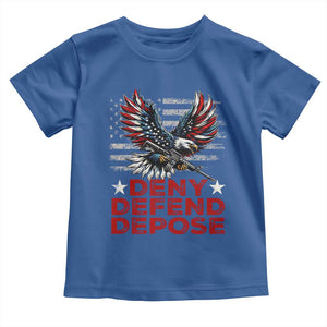 Deny Defend Depose Toddler T Shirt Eagle American Flag TS09 Royal Blue Print Your Wear