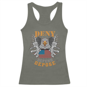 Deny Defend Depose Racerback Tank Top American Eagle Gun TS09 Military Green Print Your Wear