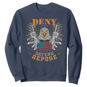 Deny Defend Depose Sweatshirt American Eagle Gun TS09 Navy Print Your Wear