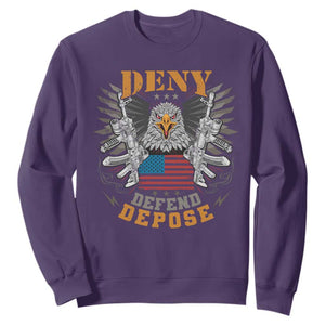 Deny Defend Depose Sweatshirt American Eagle Gun TS09 Purple Print Your Wear