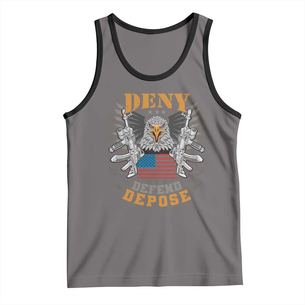 Deny Defend Depose Tank Top American Eagle Gun TS09 Deep Heather Black Print Your Wear