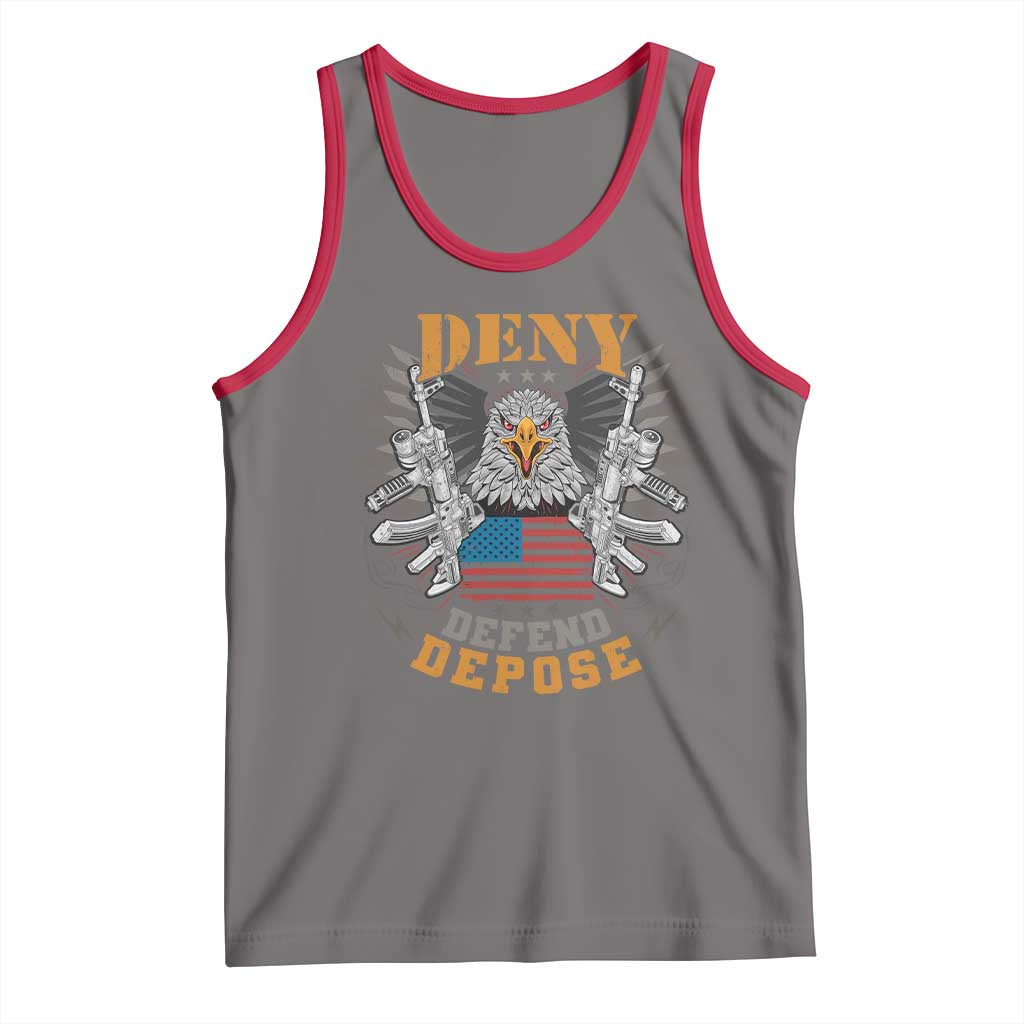 Deny Defend Depose Tank Top American Eagle Gun TS09 Deep Heather Red Print Your Wear