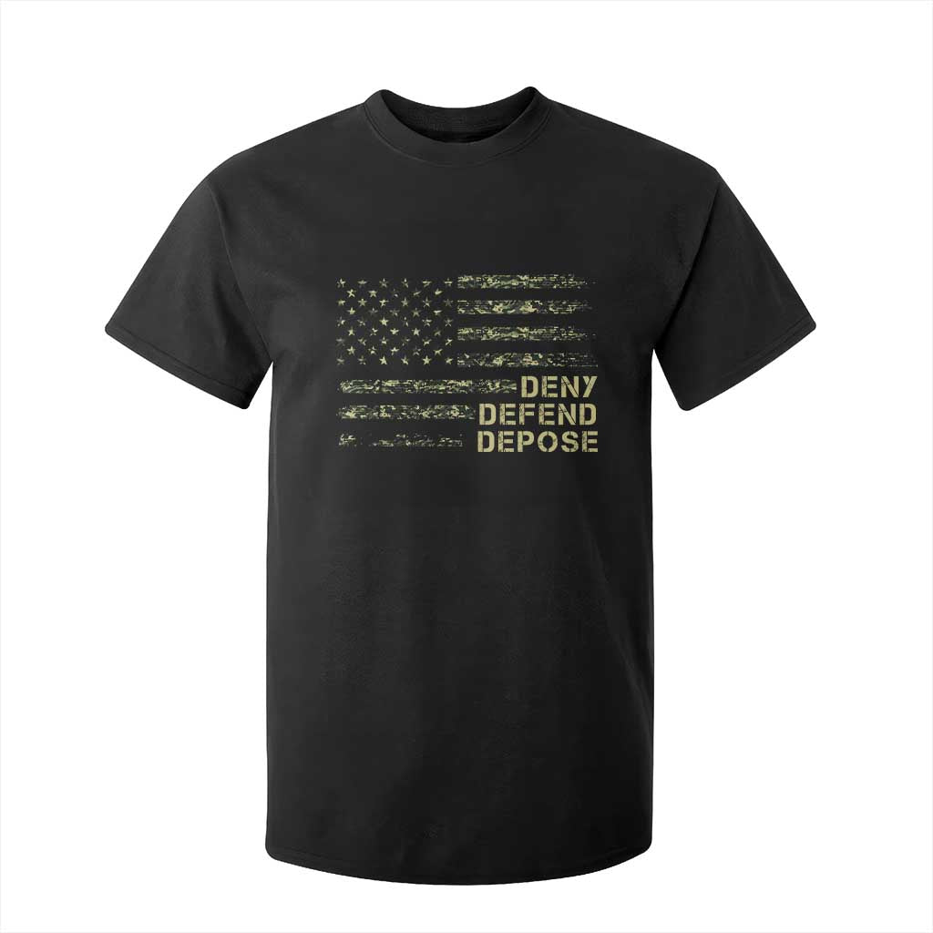 Deny Defend Depose T Shirt For Kid Camo American Flag TS09 Black Print Your Wear