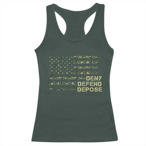 Deny Defend Depose Racerback Tank Top Camo American Flag TS09 Dark Forest Green Print Your Wear