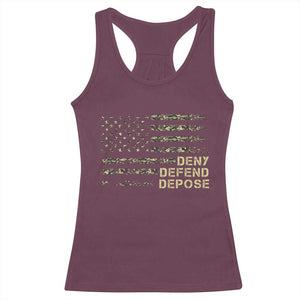 Deny Defend Depose Racerback Tank Top Camo American Flag TS09 Maroon Print Your Wear
