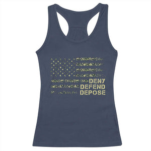 Deny Defend Depose Racerback Tank Top Camo American Flag TS09 Navy Print Your Wear