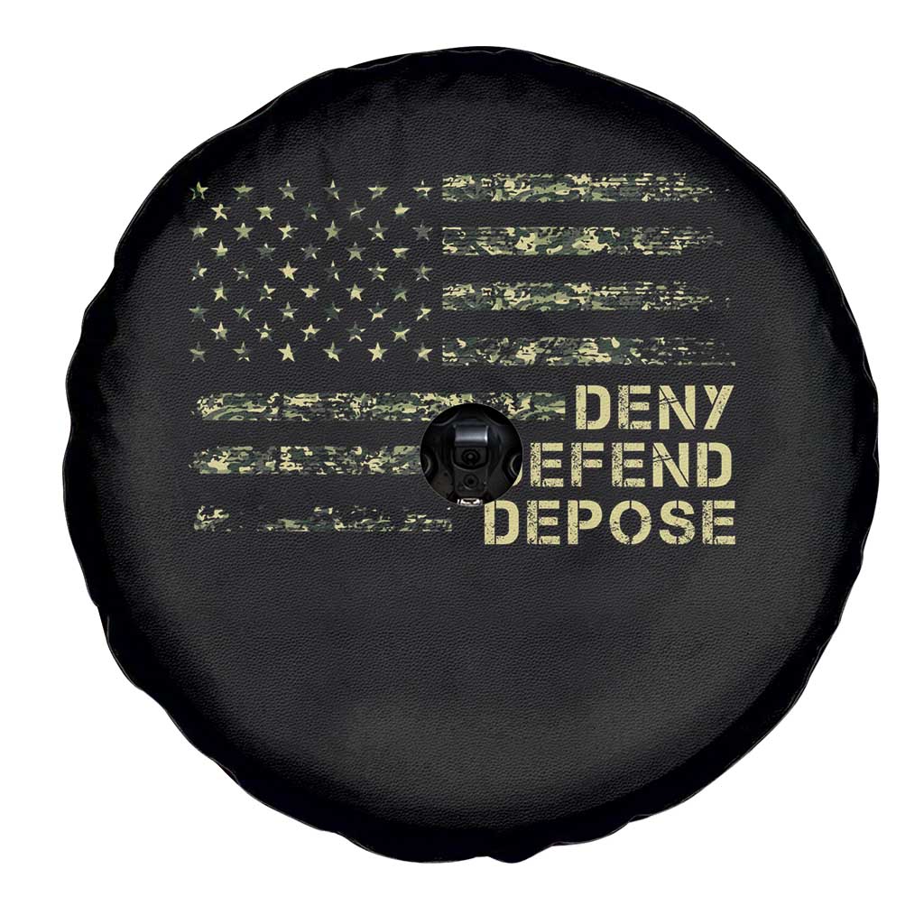 Deny Defend Depose Spare Tire Cover Camo American Flag TS09 Print Your Wear