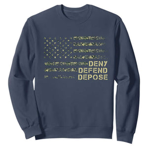 Deny Defend Depose Sweatshirt Camo American Flag TS09 Navy Print Your Wear