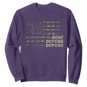 Deny Defend Depose Sweatshirt Camo American Flag TS09 Purple Print Your Wear