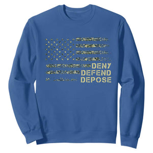 Deny Defend Depose Sweatshirt Camo American Flag TS09 Royal Blue Print Your Wear