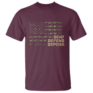 Deny Defend Depose T Shirt Camo American Flag TS09 Maroon Print Your Wear