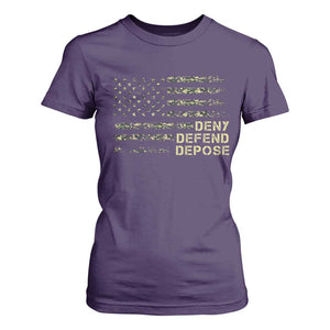 Deny Defend Depose T Shirt For Women Camo American Flag TS09 Purple Print Your Wear
