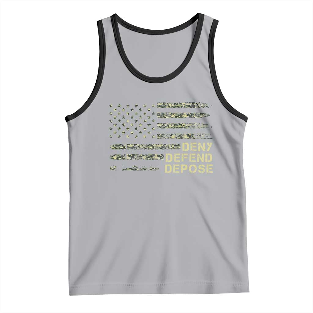Deny Defend Depose Tank Top Camo American Flag TS09 Athletic Heather Black Print Your Wear