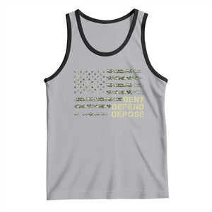 Deny Defend Depose Tank Top Camo American Flag TS09 Athletic Heather Black Print Your Wear