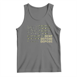 Deny Defend Depose Tank Top Camo American Flag TS09 Black Heather Print Your Wear