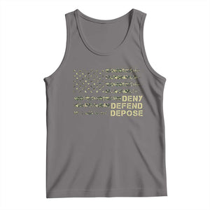 Deny Defend Depose Tank Top Camo American Flag TS09 Deep Heather Print Your Wear