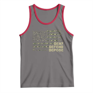 Deny Defend Depose Tank Top Camo American Flag TS09 Deep Heather Red Print Your Wear