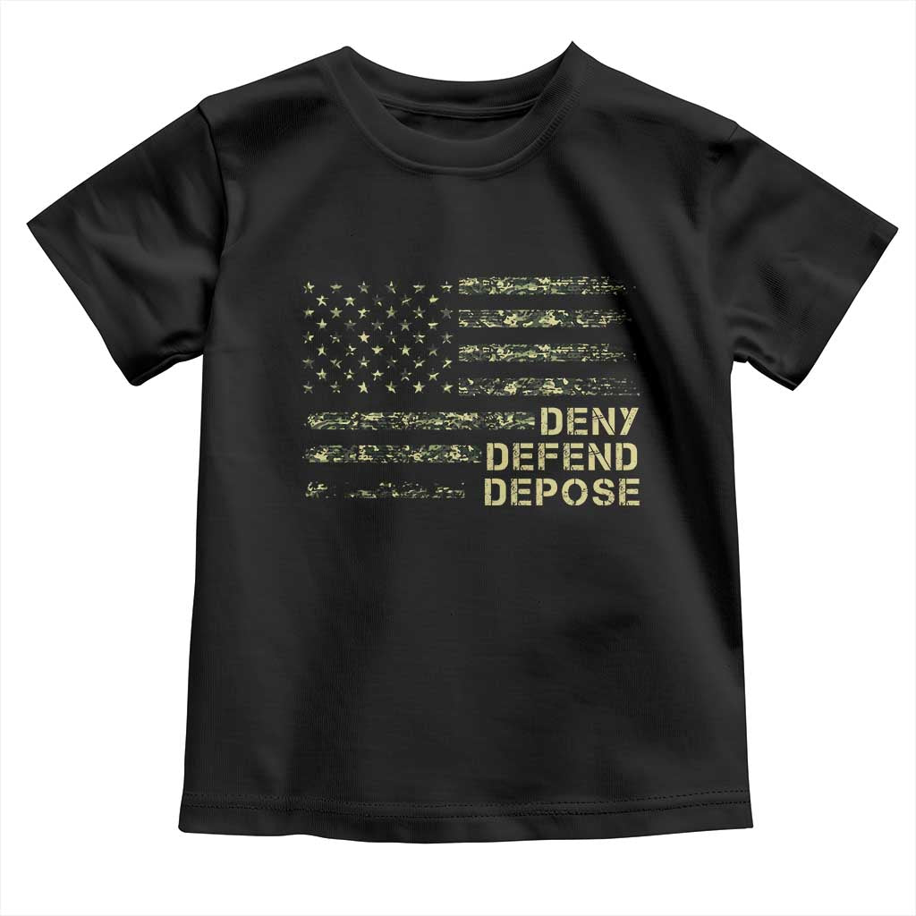 Deny Defend Depose Toddler T Shirt Camo American Flag TS09 Black Print Your Wear