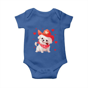 Valentine's Day Baby Onesie Vintage Retro Puppy Dog Cowboy TS09 Royal Blue Print Your Wear