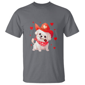 Valentine's Day T Shirt Vintage Retro Puppy Dog Cowboy TS09 Charcoal Printyourwear
