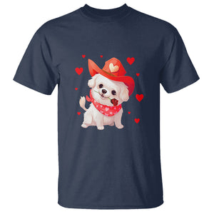 Valentine's Day T Shirt Vintage Retro Puppy Dog Cowboy TS09 Navy Printyourwear