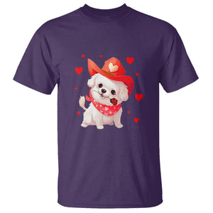 Valentine's Day T Shirt Vintage Retro Puppy Dog Cowboy TS09 Purple Printyourwear
