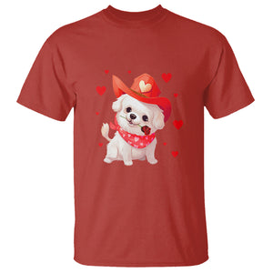 Valentine's Day T Shirt Vintage Retro Puppy Dog Cowboy TS09 Red Printyourwear