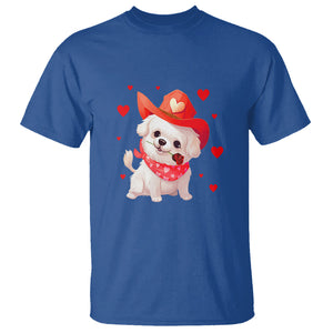 Valentine's Day T Shirt Vintage Retro Puppy Dog Cowboy TS09 Royal Blue Printyourwear