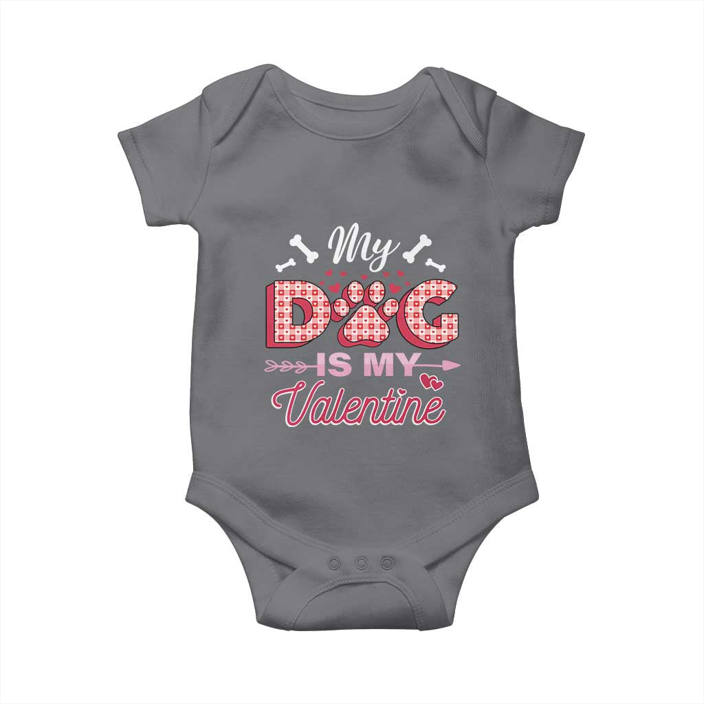 Valentine's Day Baby Onesie My Dogs Are My Valentine Pet Heart TS09 Charcoal Print Your Wear