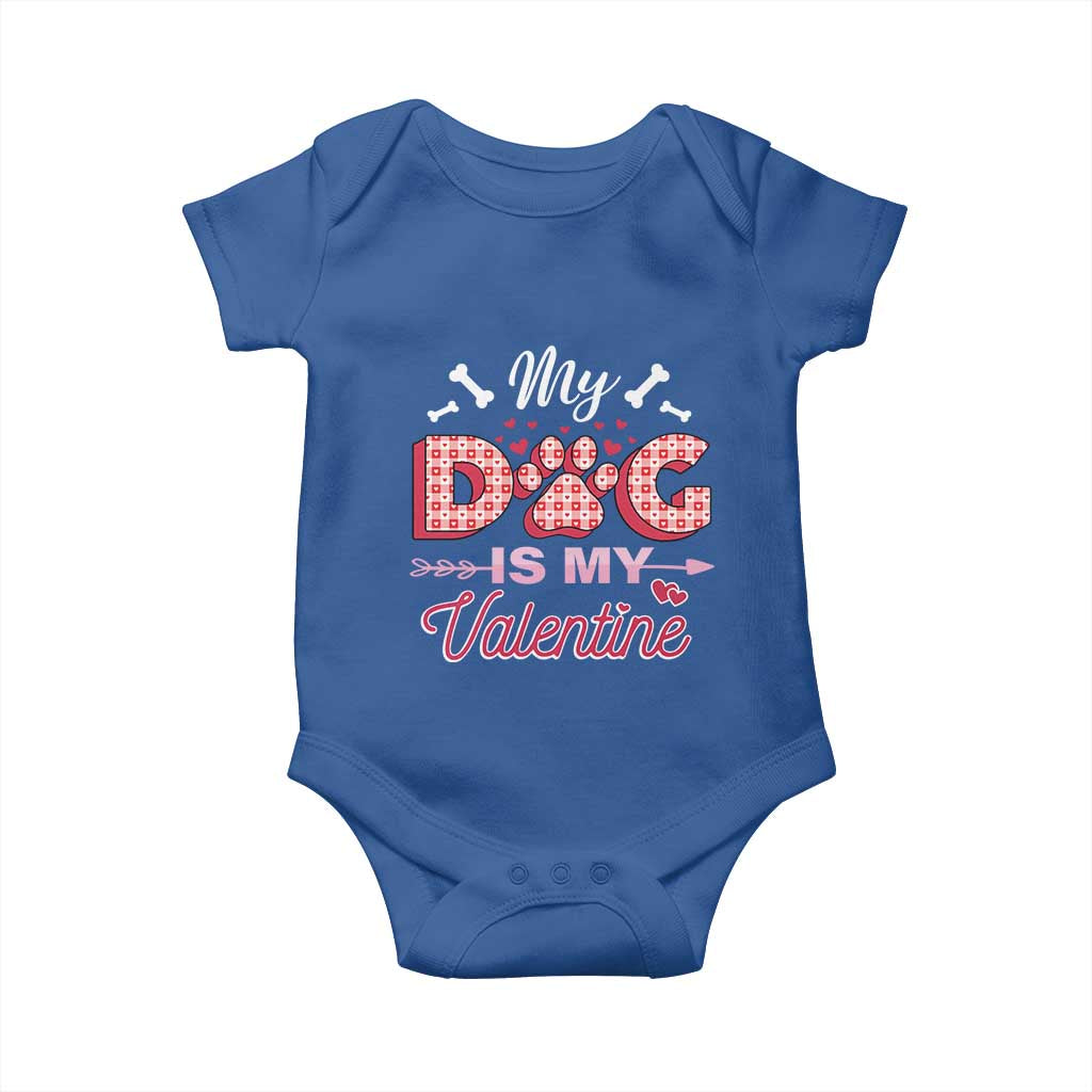 Valentine's Day Baby Onesie My Dogs Are My Valentine Pet Heart TS09 Royal Blue Print Your Wear