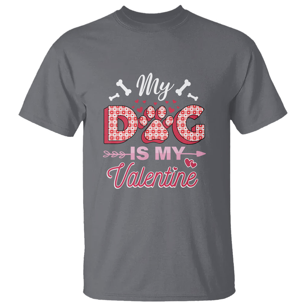 Valentine's Day T Shirt My Dogs Are My Valentine Pet Heart TS09 Charcoal Printyourwear